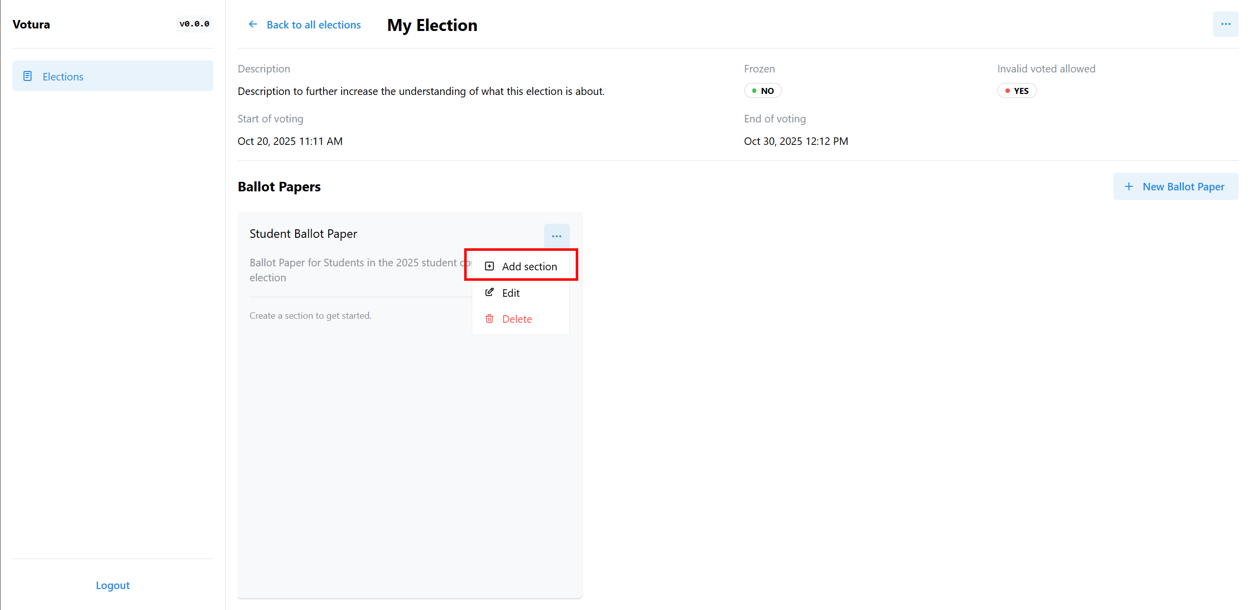 Ballot Paper Card Screenshot