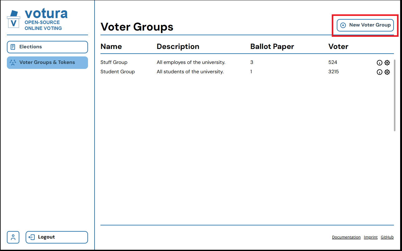 New Voter Group Button Screenshot