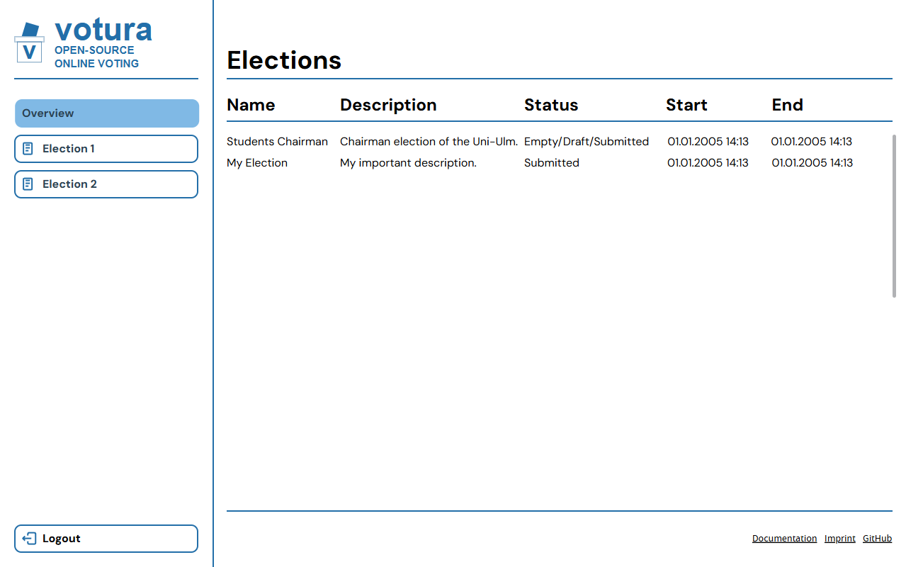 Voter Election List Screenshot