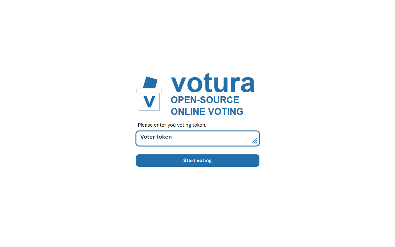 Voter Token Input Screenshot